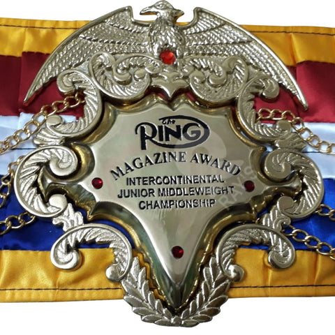 RAY'S RING MAGAZINE INTERCONTINENTAL JUNIOR MIDDLEWEIGHT CHAMPION REPLICA BELT, ADULT SIZE