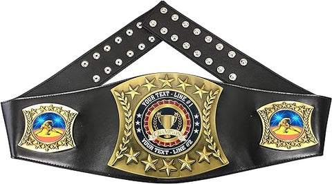 RAY'S MEDAL CUSTOM MADE TROPHY WRESTLING BELT, ADULT SIZE