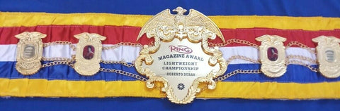 RAY'S RING MAGAZINE AWARD ROBERTO DURAN LIGHTWEIGHT CHAMPIONSHIP BELT, ADULT SIZE