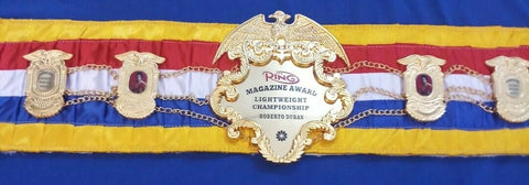 RAY'S RING MAGAZINE AWARD ROBERTO DURAN LIGHTWEIGHT CHAMPIONSHIP BELT, ADULT SIZE